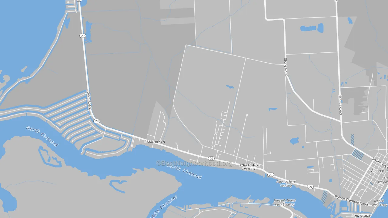 Transit Grade map of Roberts Landing, MI