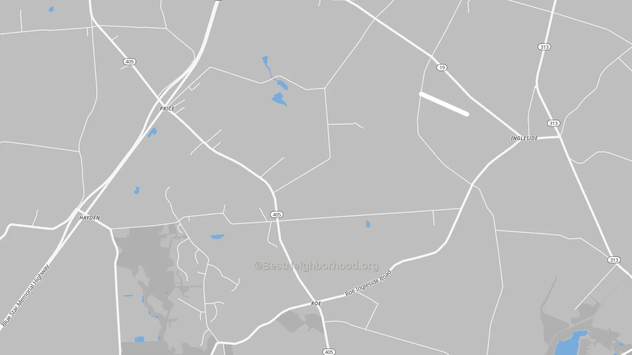 Transit Grade map of Roberts, MD