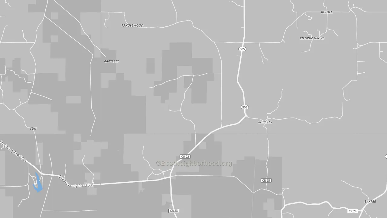 Transit Grade map of Roberts, MS