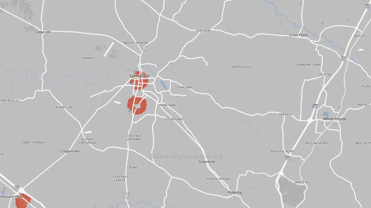 Transit Grade map of Robertson County, TN