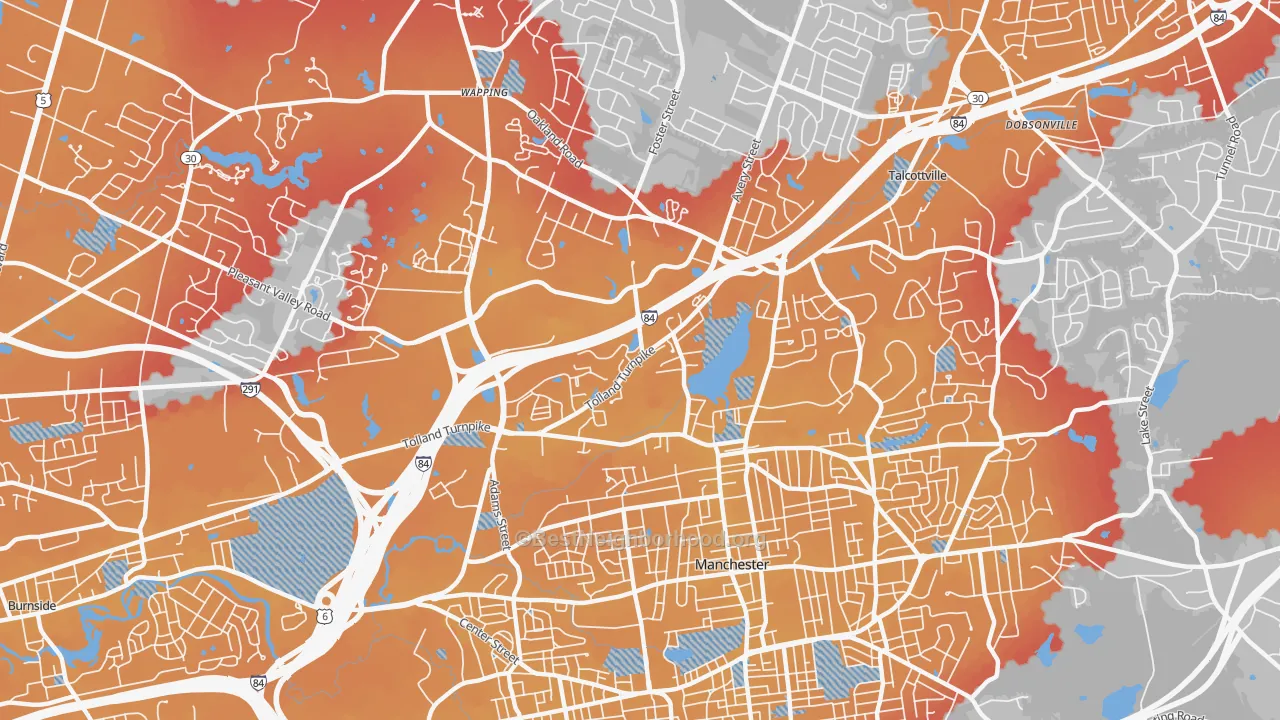 Transit Grade map of Robertson, Oakland, CT