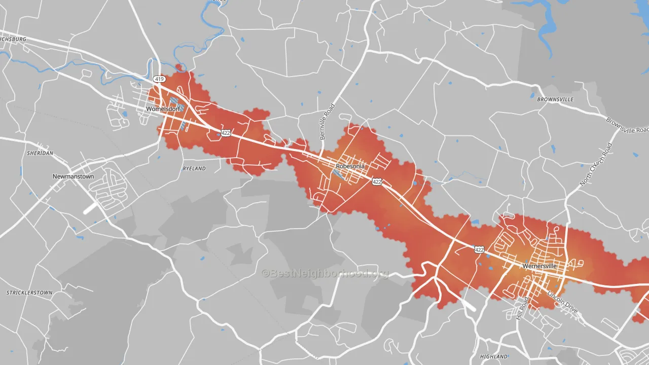 Transit Grade map of Robesonia, PA