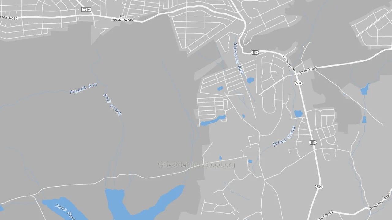 Transit Grade map of Robin Hood Lakes, PA