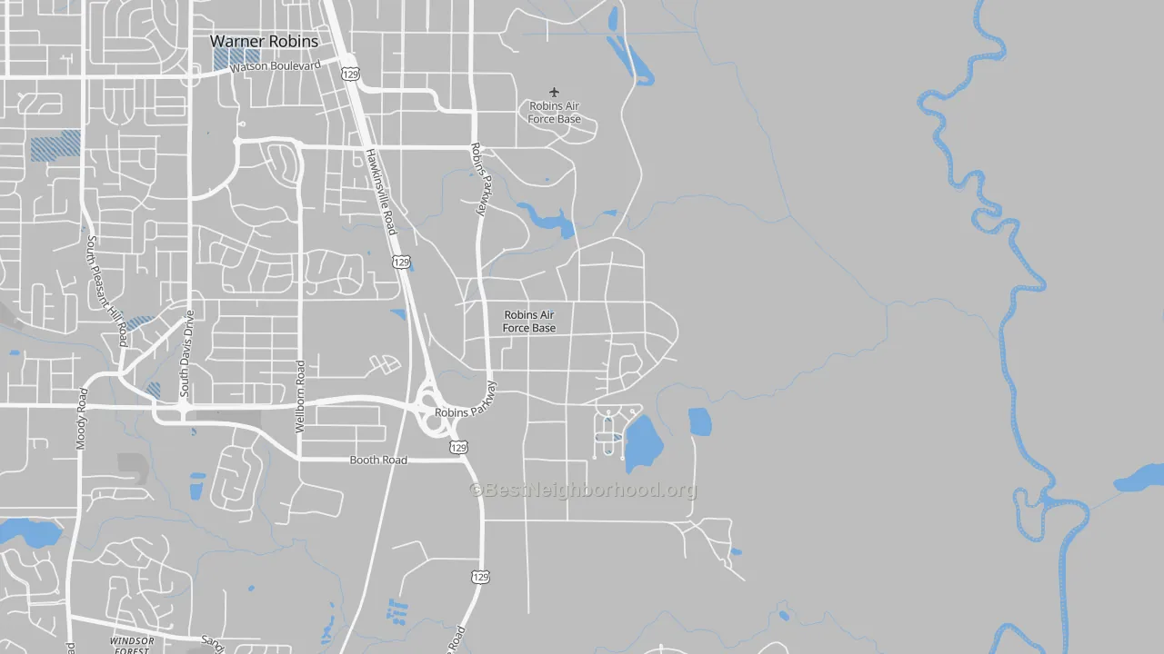 Transit Grade map of Robins AFB, GA