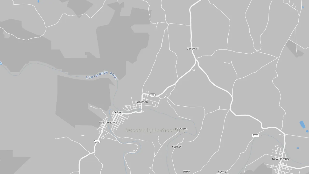 Transit Grade map of Robinson, PA