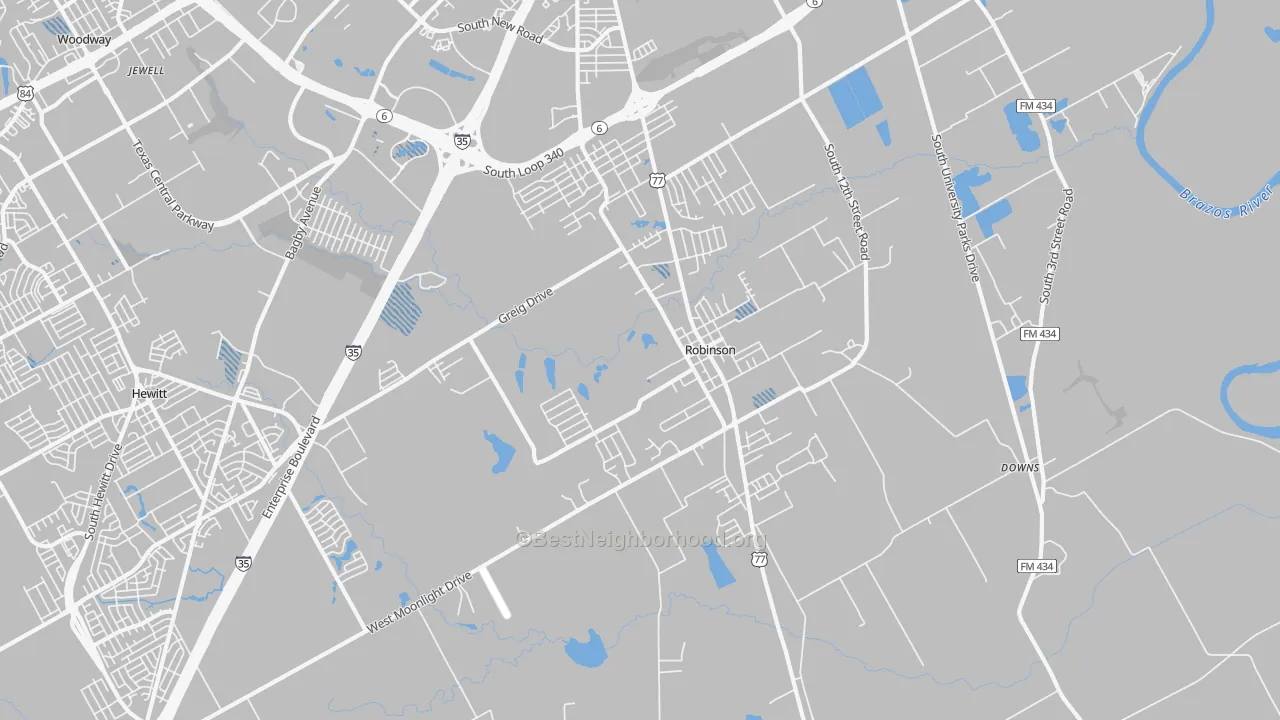 Transit Grade map of Robinson, TX
