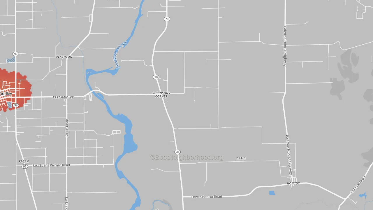 Transit Grade map of Robinsons Corner, CA