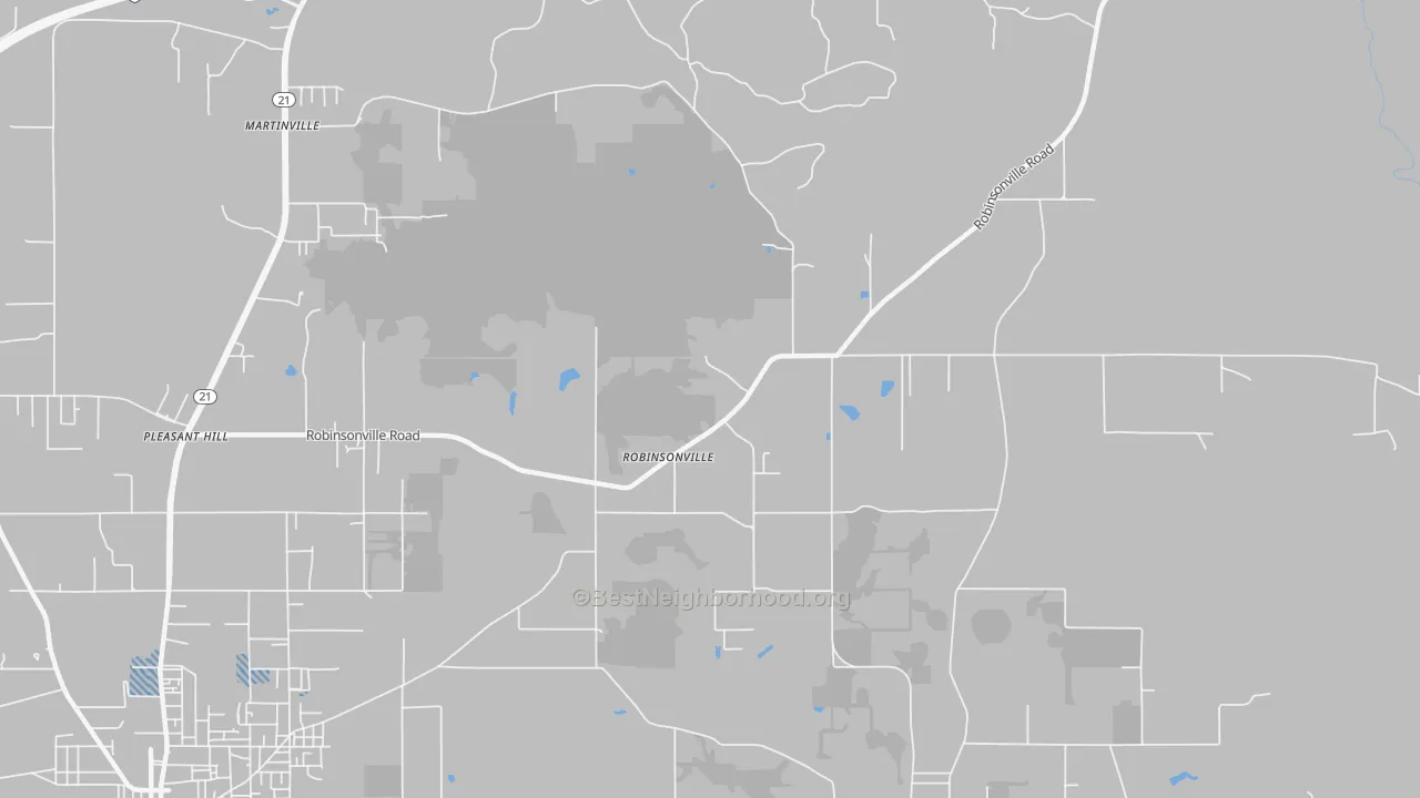 Transit Grade map of Robinsonville, AL