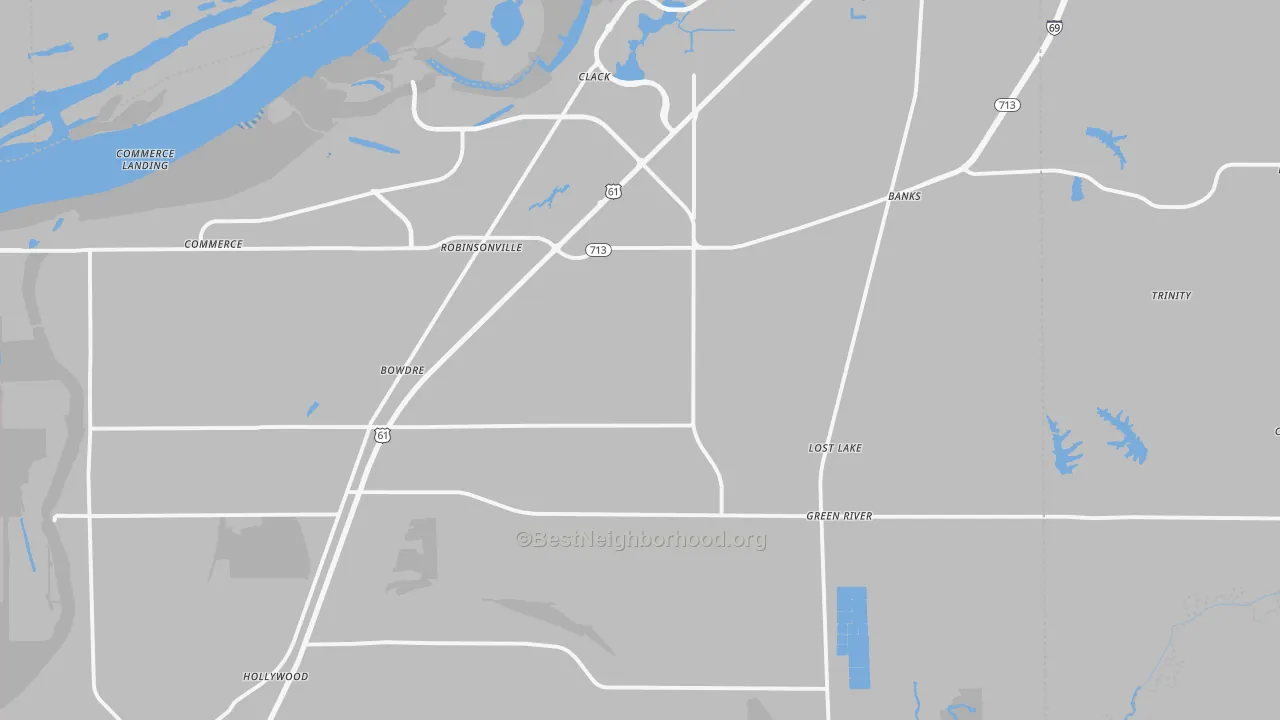 Transit Grade map of Robinsonville, MS