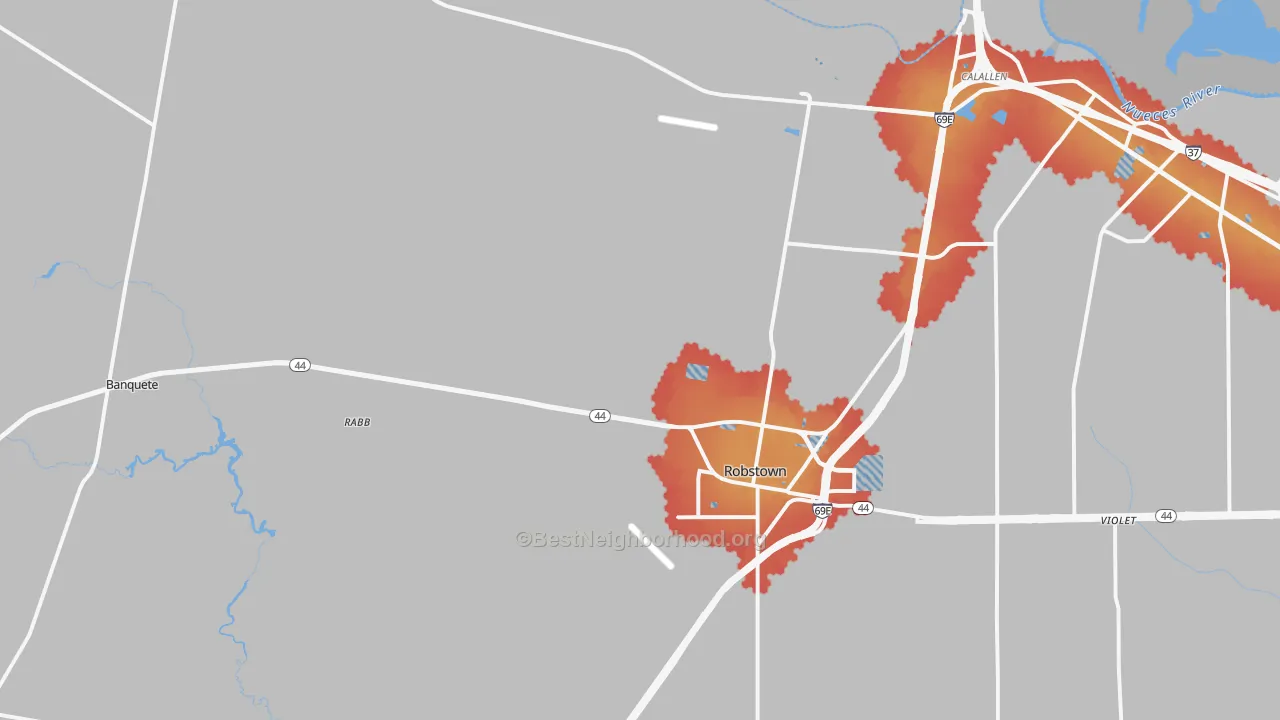 Transit Grade map of Robstown, TX
