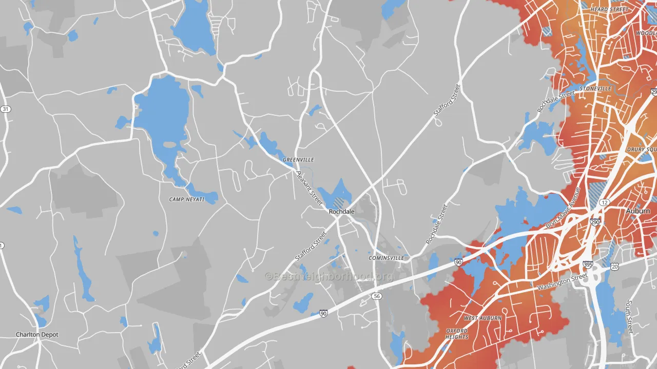 Transit Grade map of Rochdale, MA
