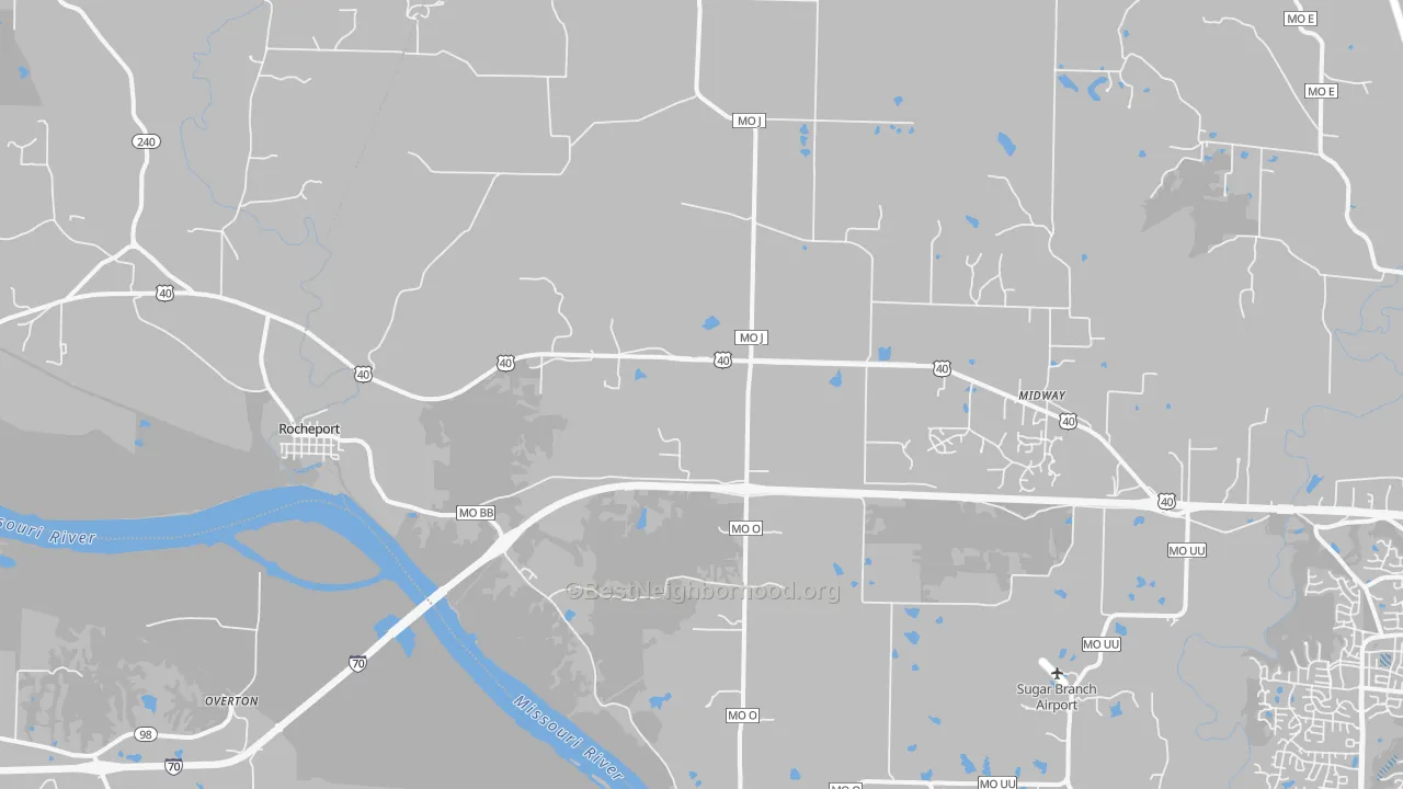 Transit Grade map of Rocheport, MO