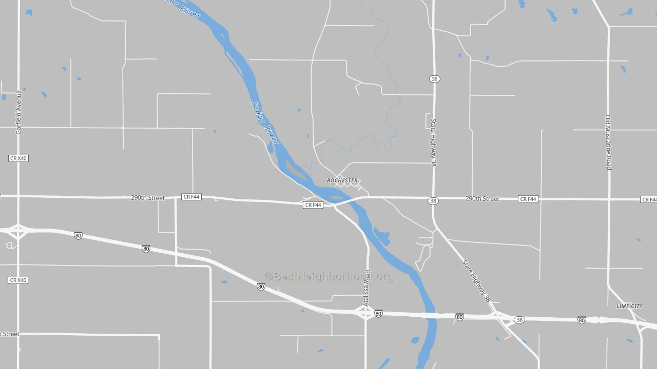 Transit Grade map of Rochester, IA