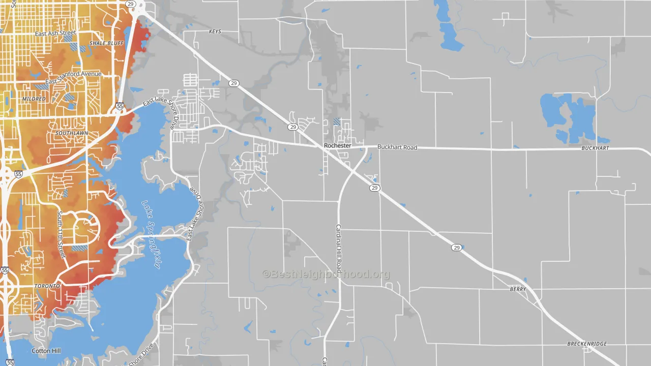 Transit Grade map of Rochester, IL