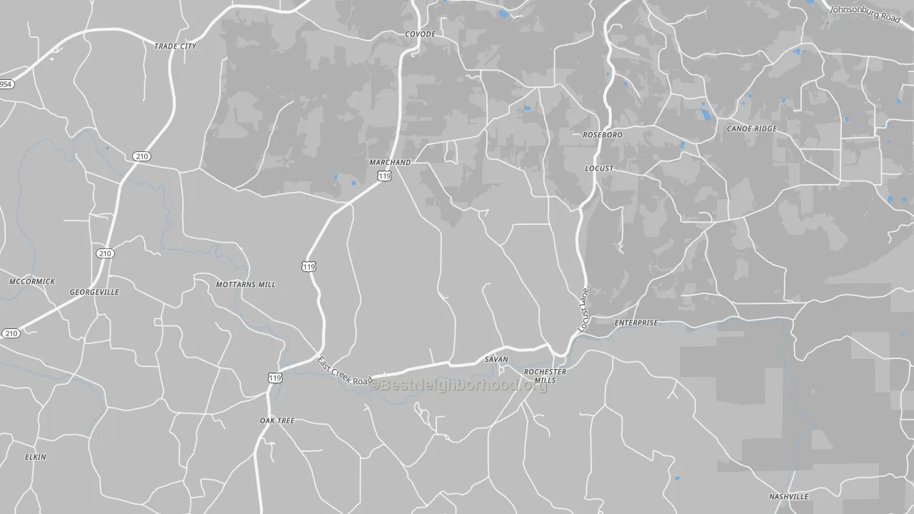 Transit Grade map of Rochester Mills, PA