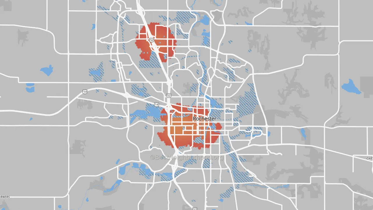 Transit Grade map of Rochester, MN