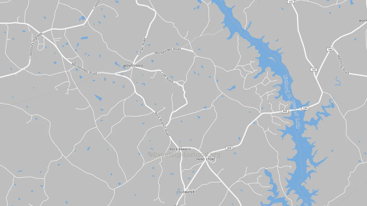 Transit Grade map of Rock Branch, GA