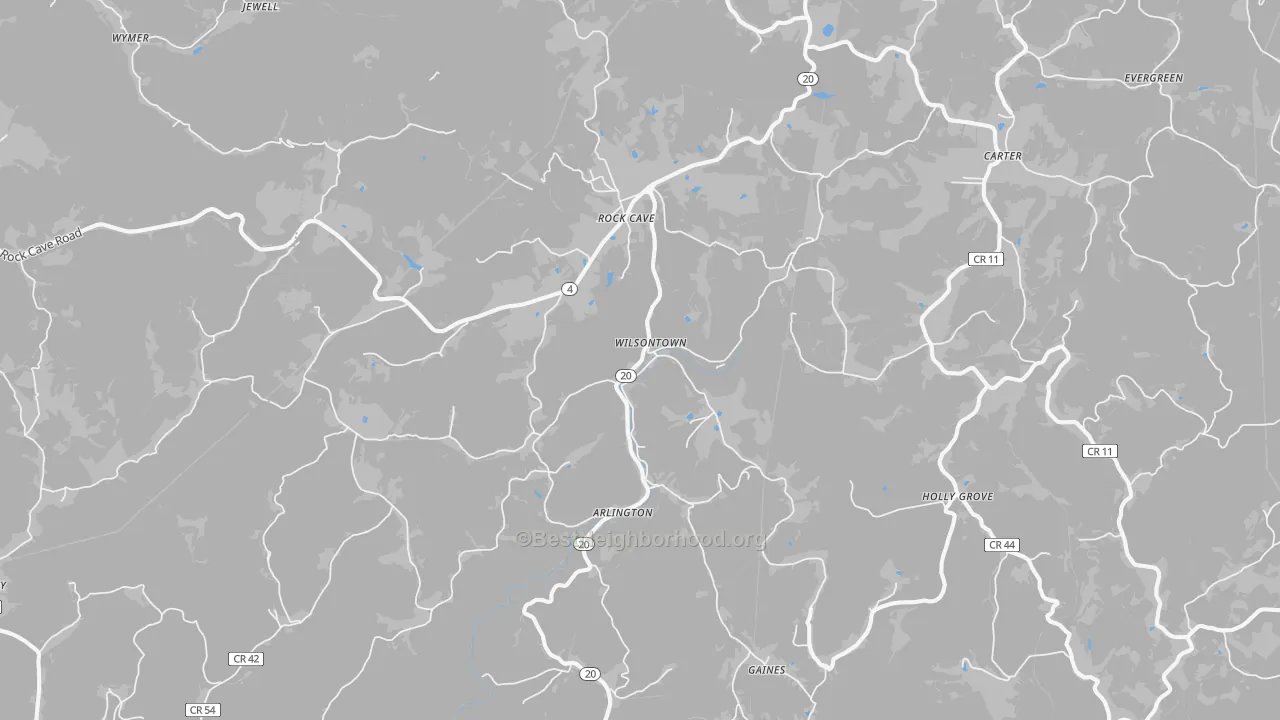 Transit Grade map of Rock Cave, WV