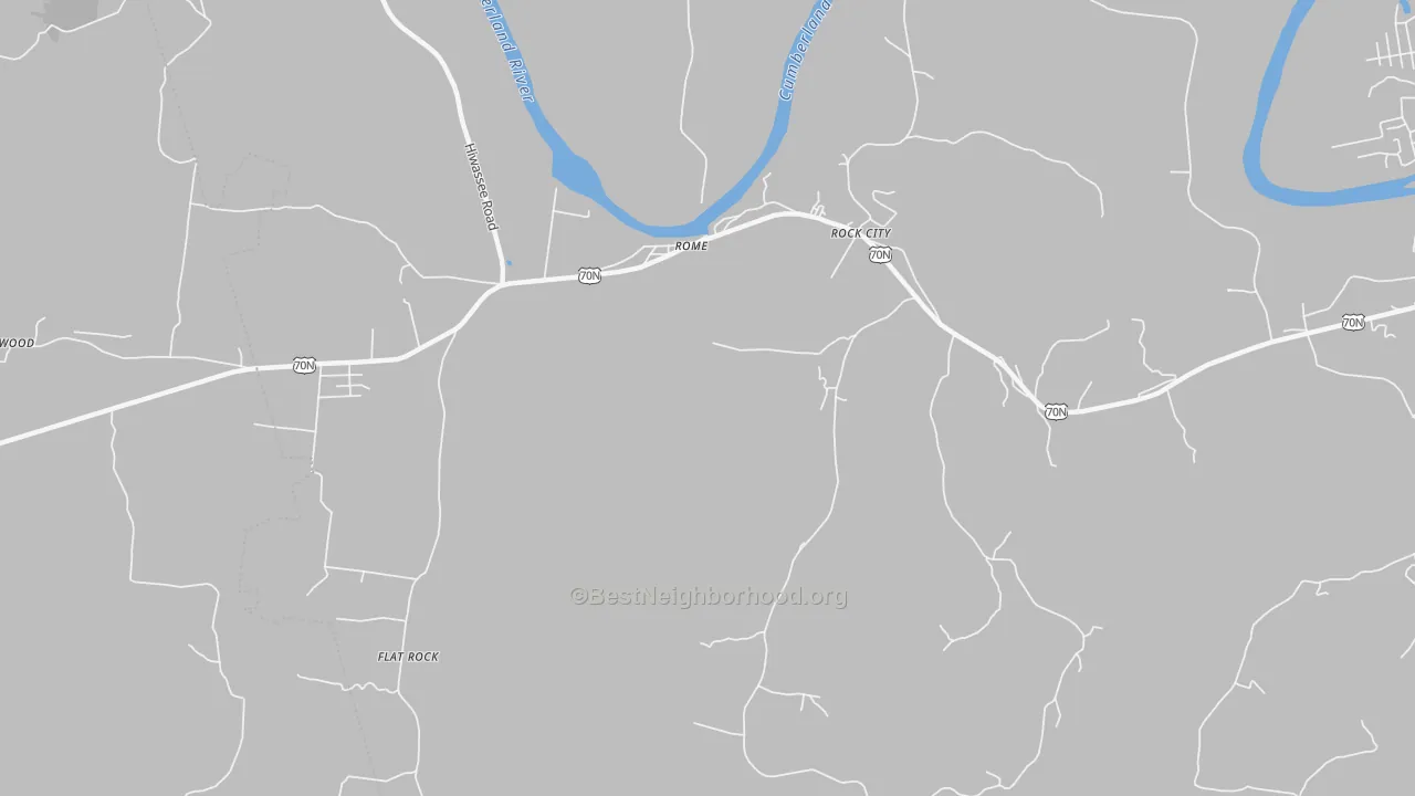 Transit Grade map of Rock City, TN