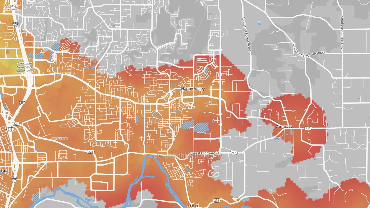 Transit Grade map of Rock Creek, Clackamas, OR