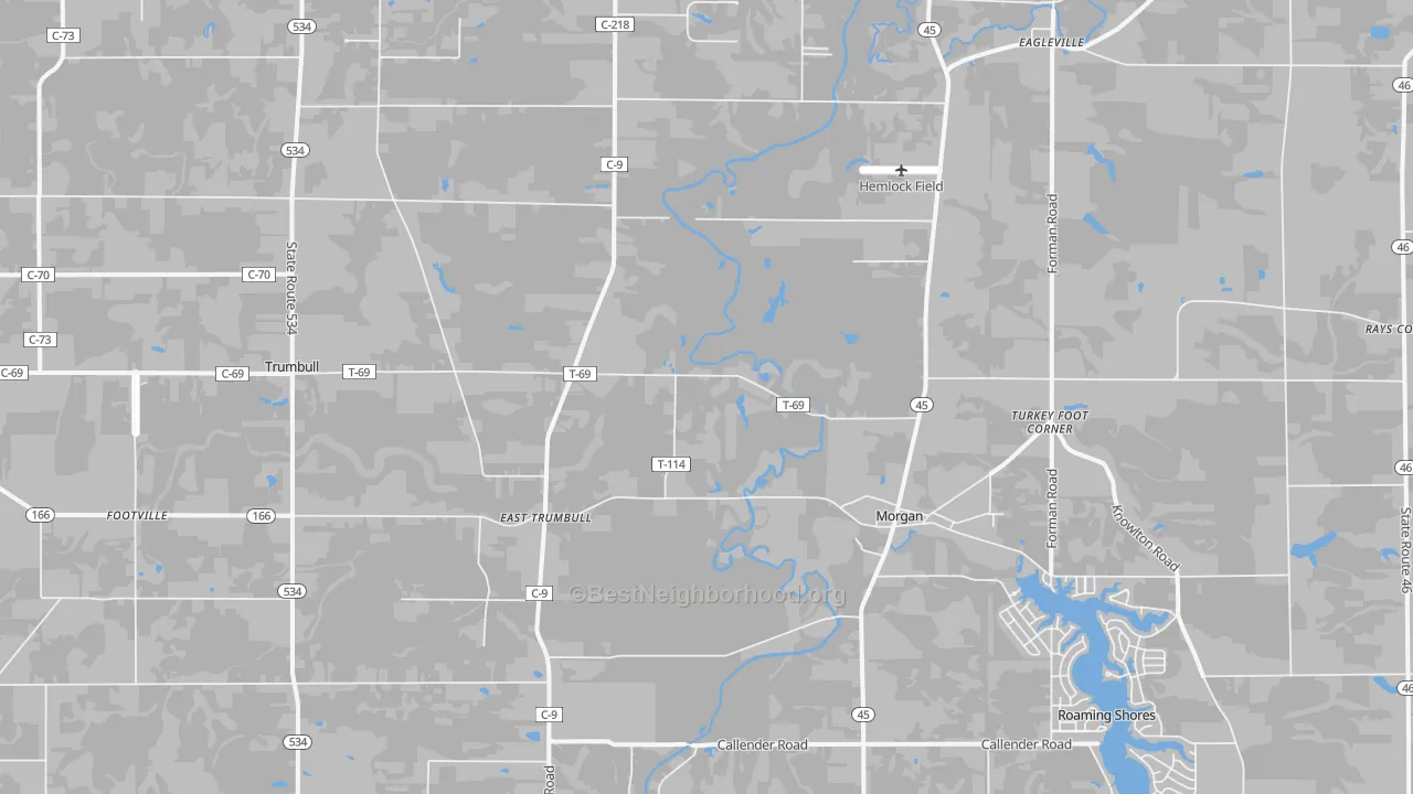 Transit Grade map of Rock Creek, OH