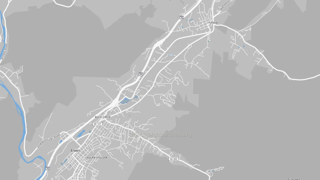 Transit Grade map of Rock Creek, TN