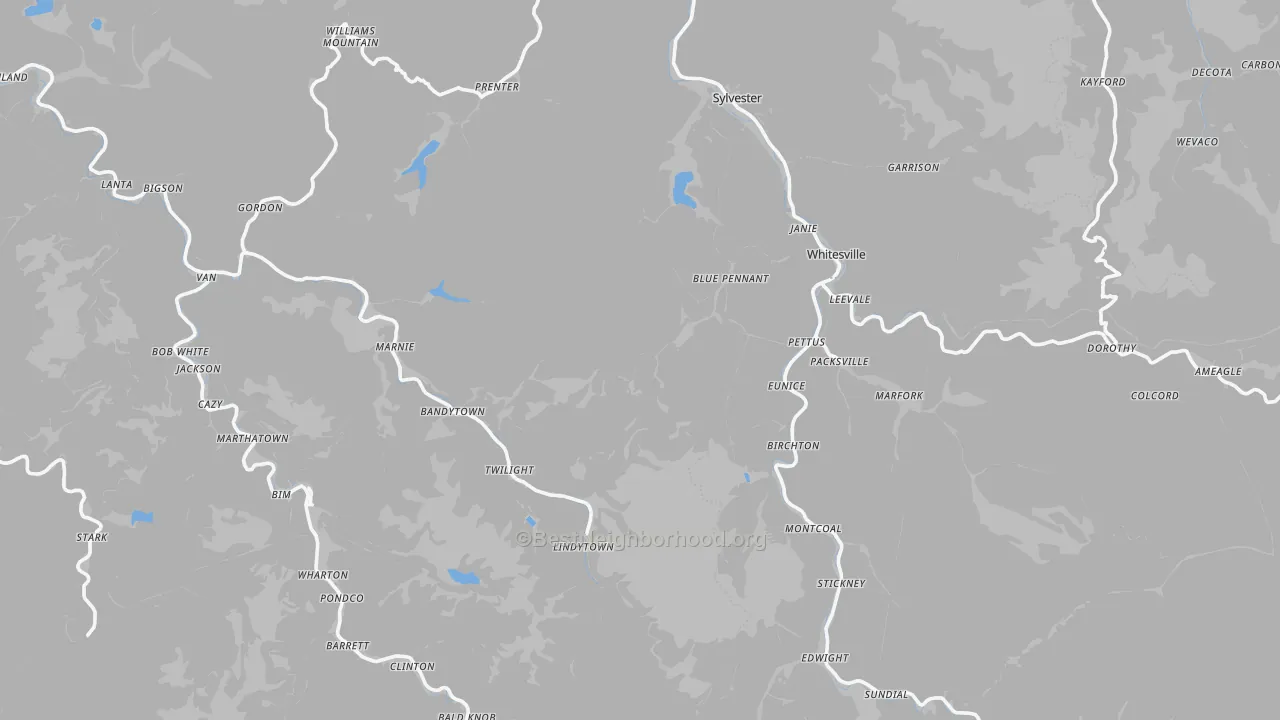 Transit Grade map of Rock Creek, WV