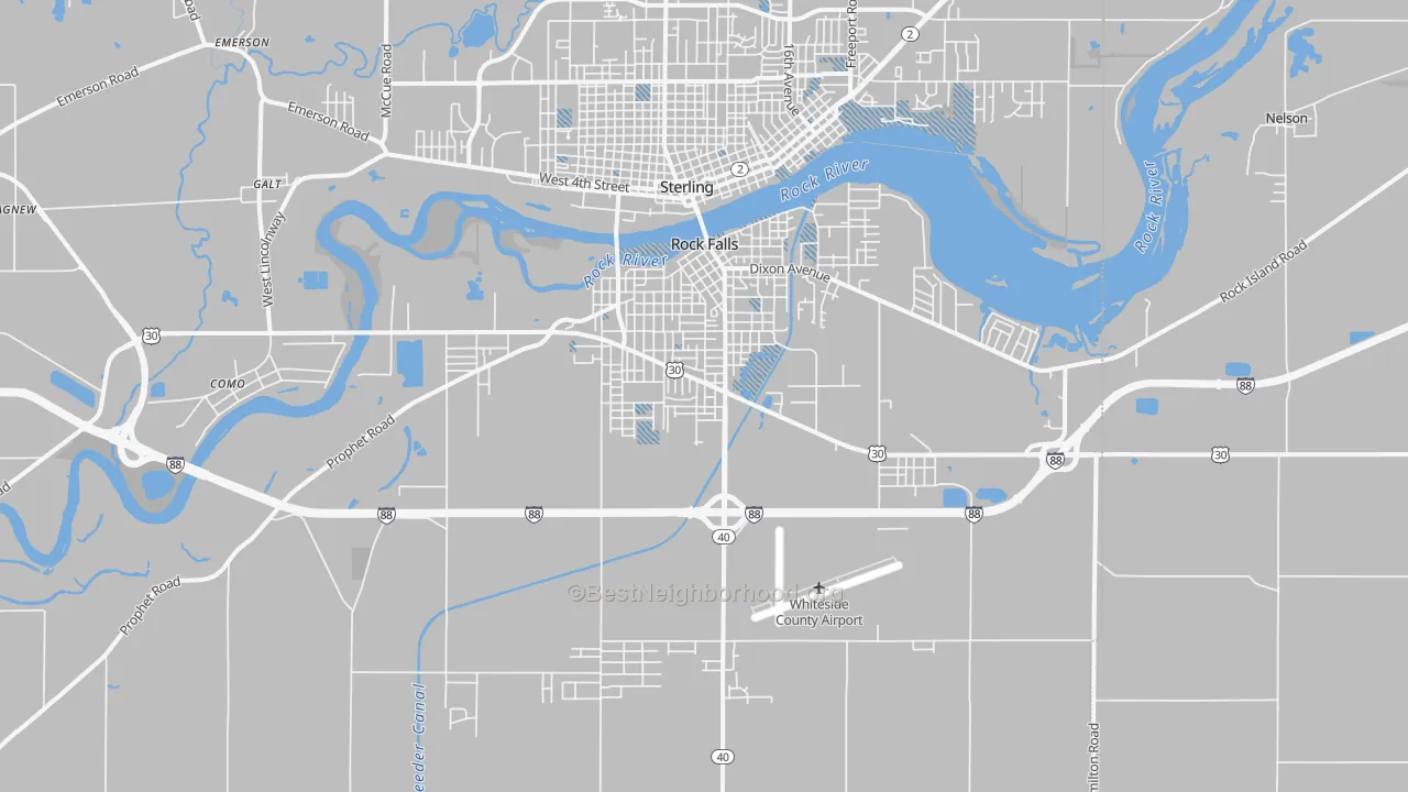Transit Grade map of Rock Falls, IL
