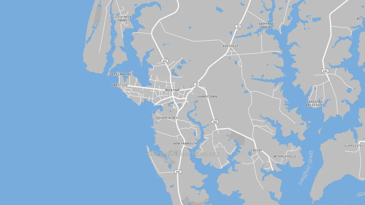 Transit Grade map of Rock Hall, MD