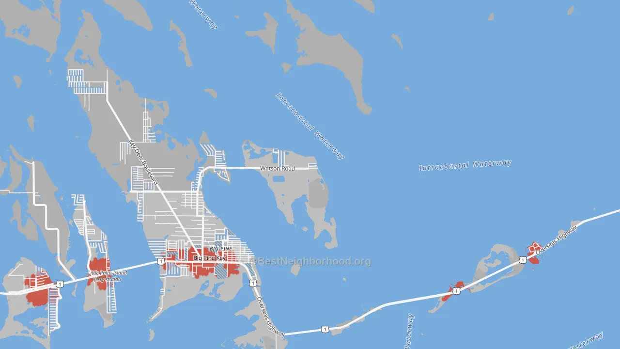 Transit Grade map of Rock Harbor, FL