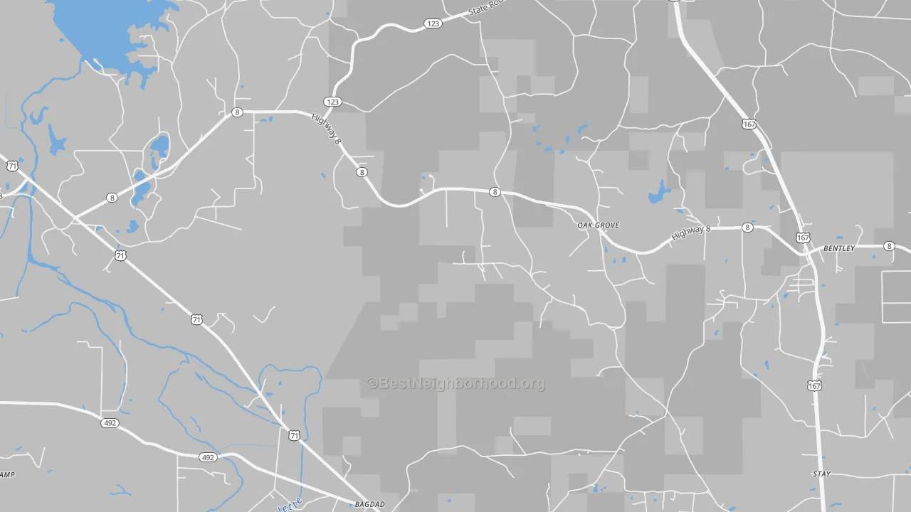 Transit Grade map of Rock Hill, LA