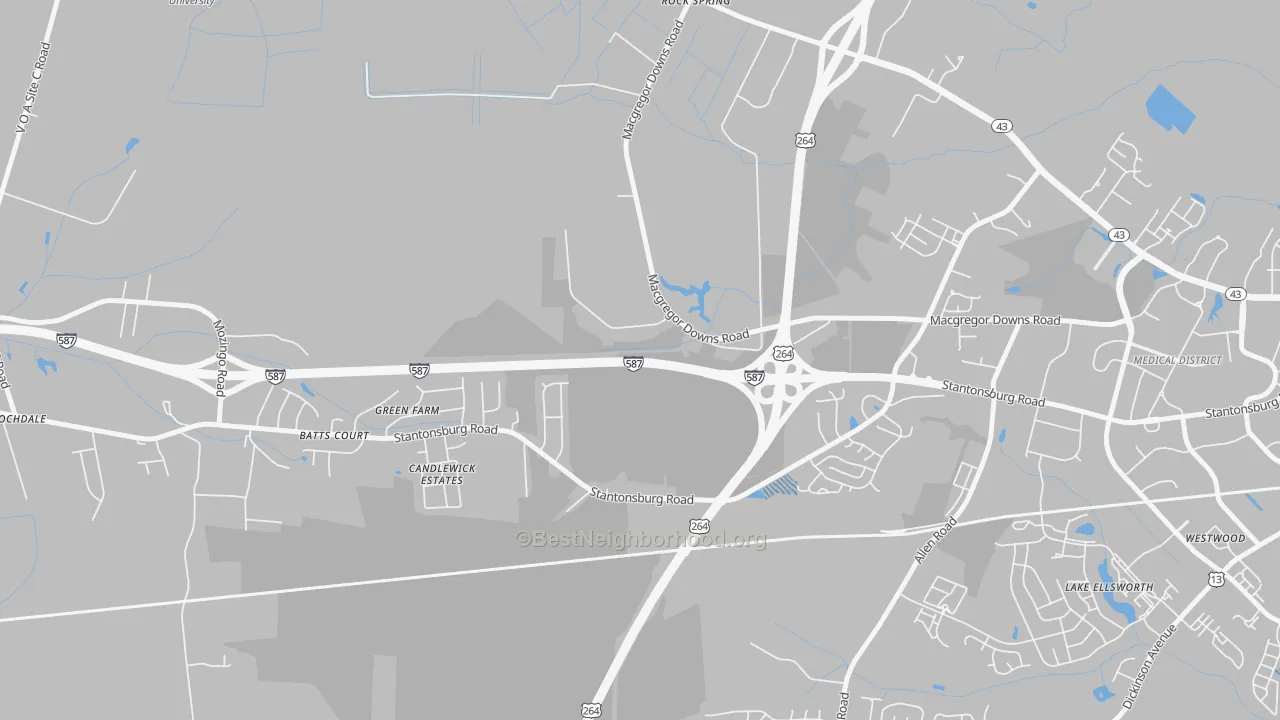 Transit Grade map of Rock Spring, NC