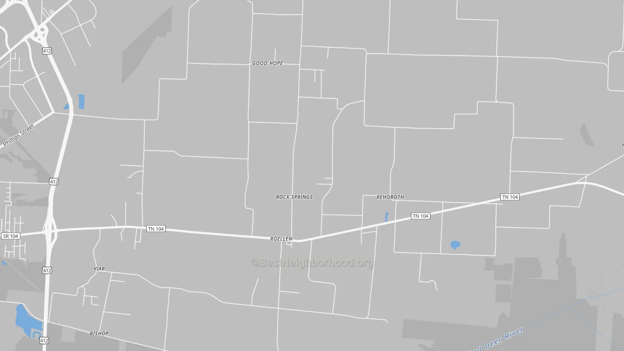 Transit Grade map of Rock Springs, TN