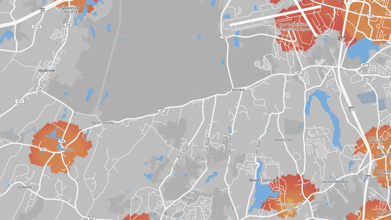 Transit Grade map of Rock Tavern, NY