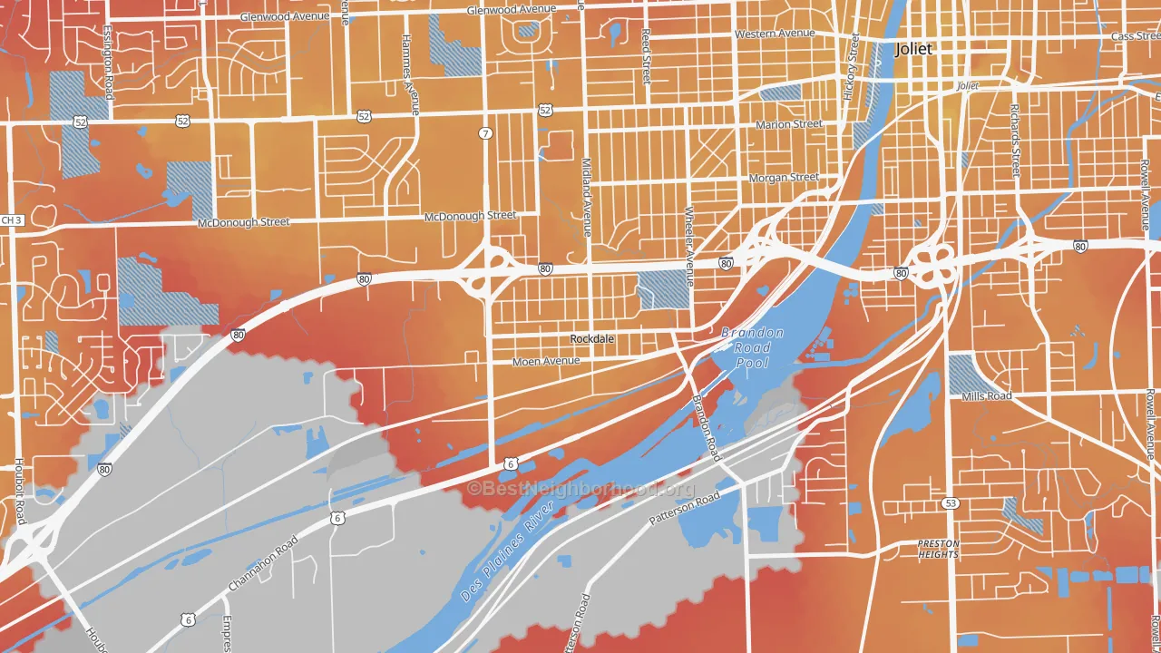Transit Grade map of Rockdale, IL