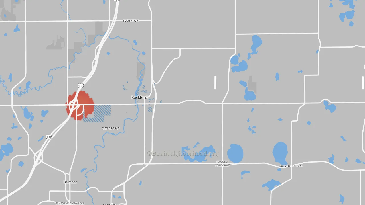 Transit Grade map of Rockford, MI