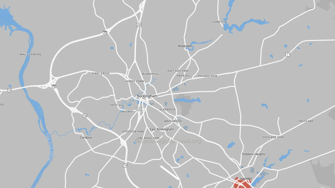 Transit Grade map of Rockingham, NC
