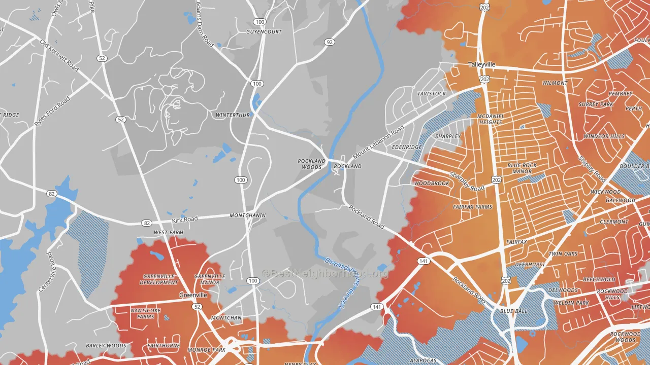 Transit Grade map of Rockland, DE