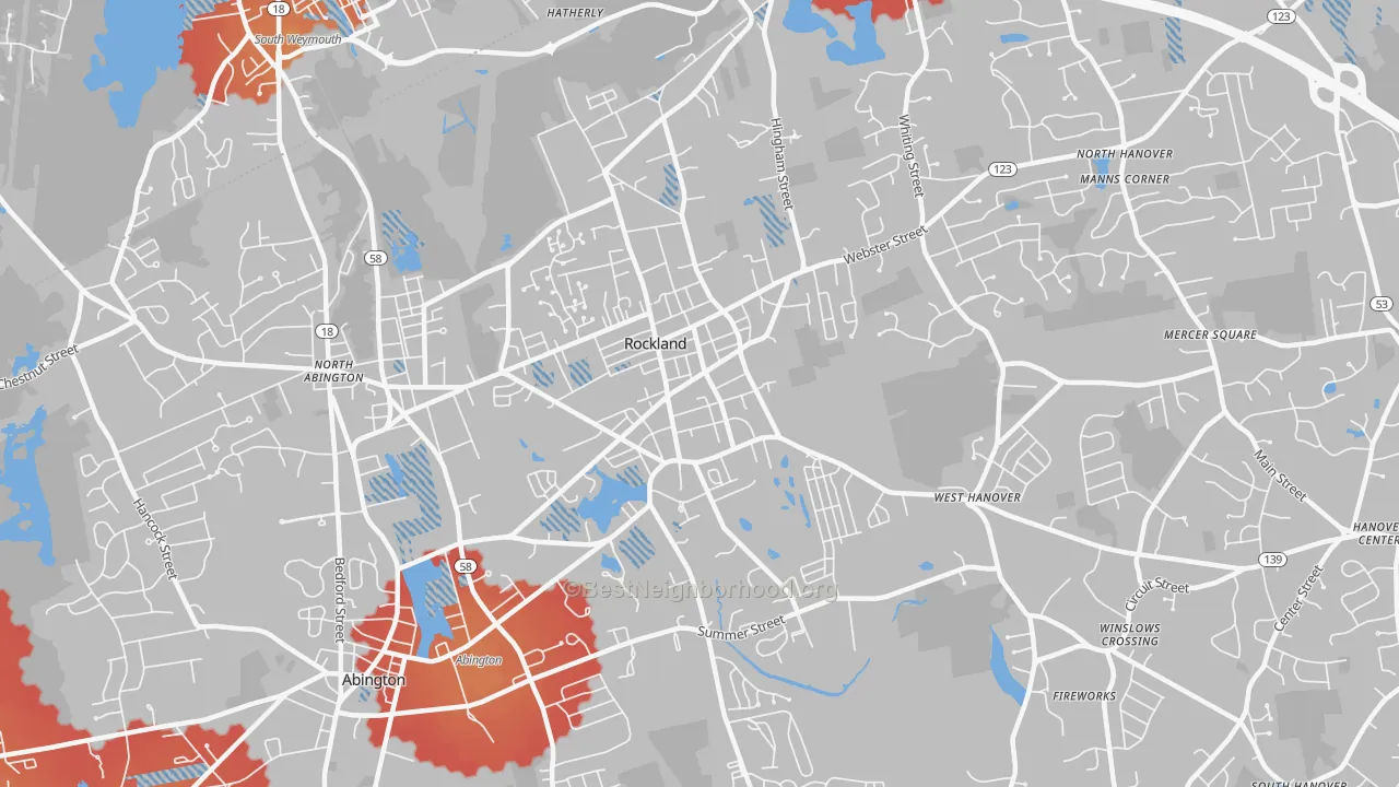 Transit Grade map of Rockland, MA