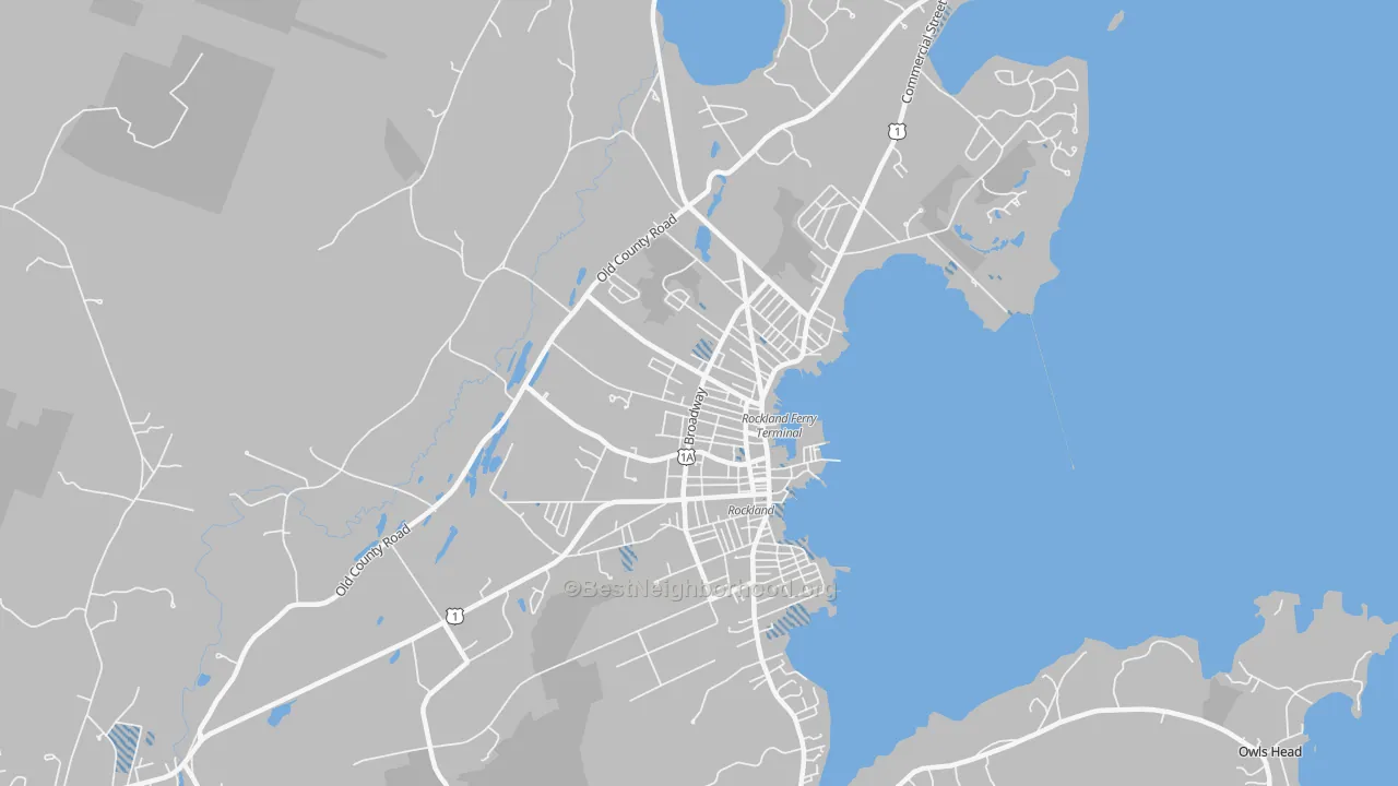 Transit Grade map of Rockland, ME