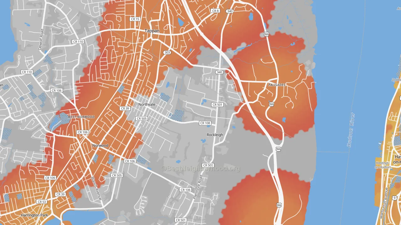 Transit Grade map of Rockleigh, NJ