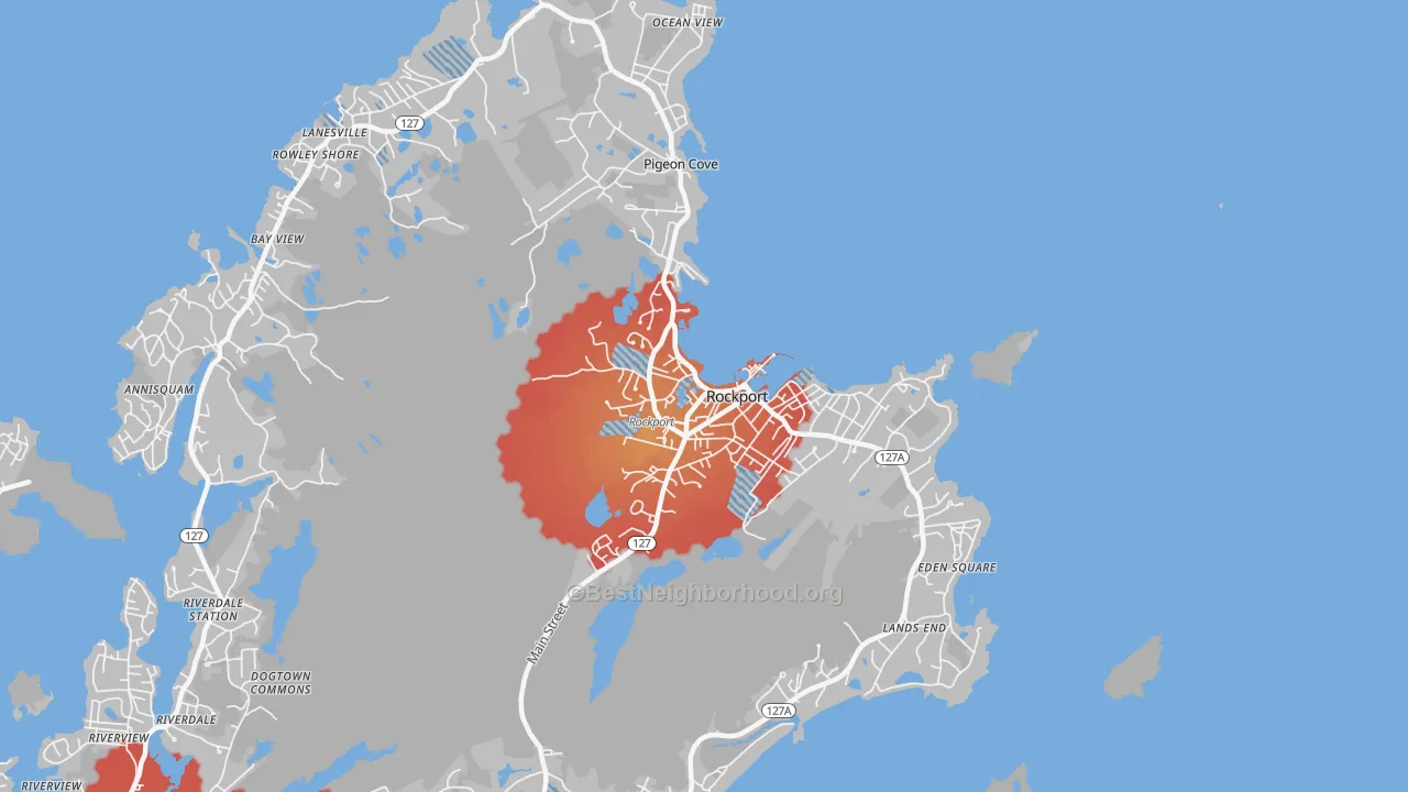 Transit Grade map of Rockport, MA