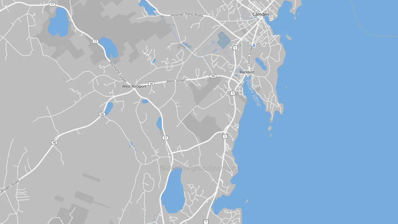 Transit Grade map of Rockport, ME