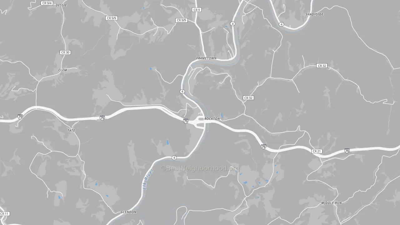 Transit Grade map of Rockton, WV