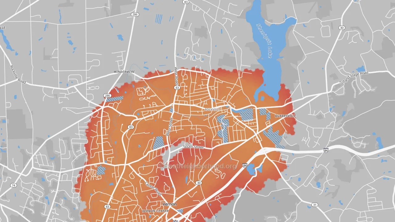 Transit Grade map of Rockville, CT