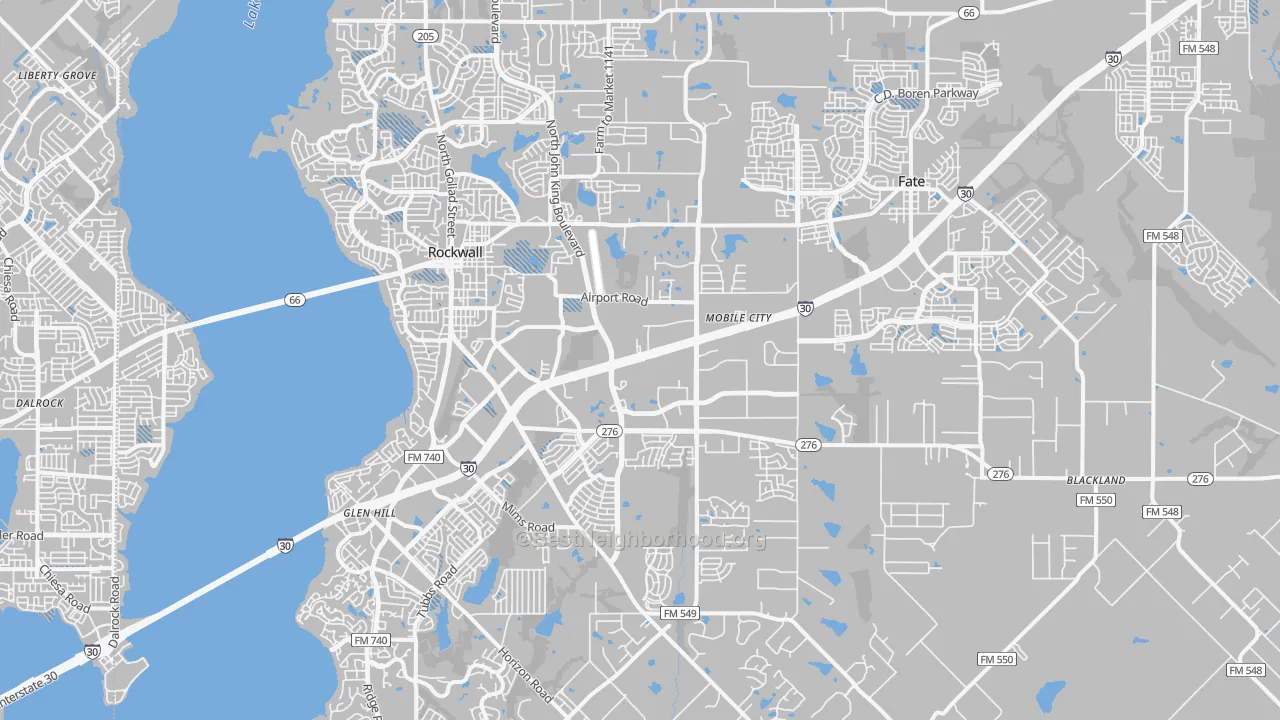 Transit Grade map of Rockwall County, TX