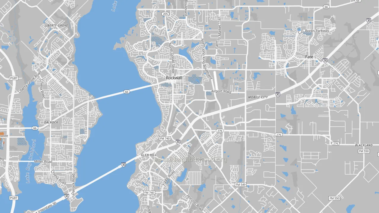Transit Grade map of Rockwall, TX