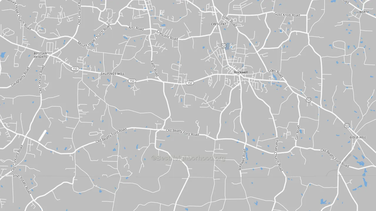 Transit Grade map of Rockwell, NC