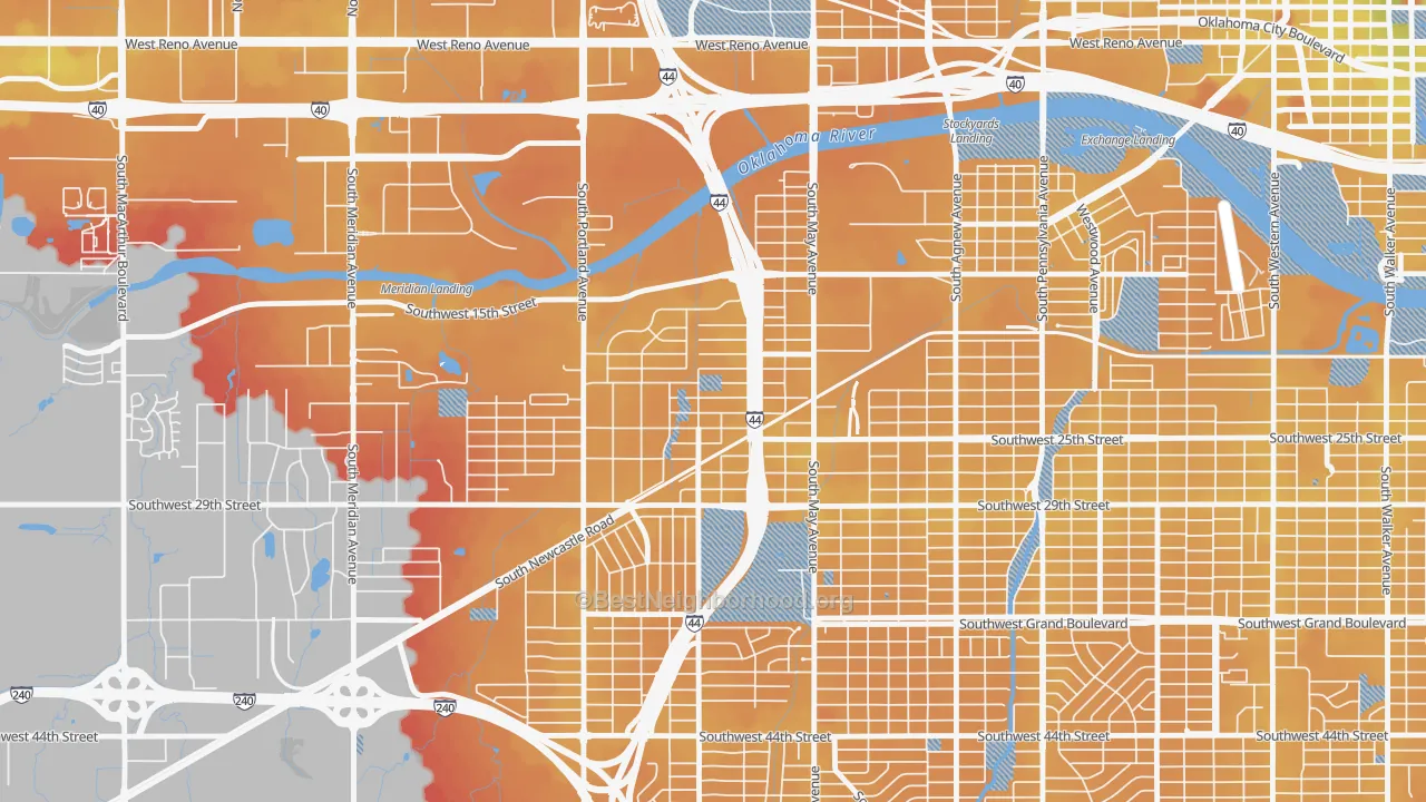 Transit Grade map of Rockwood, Oklahoma City, OK