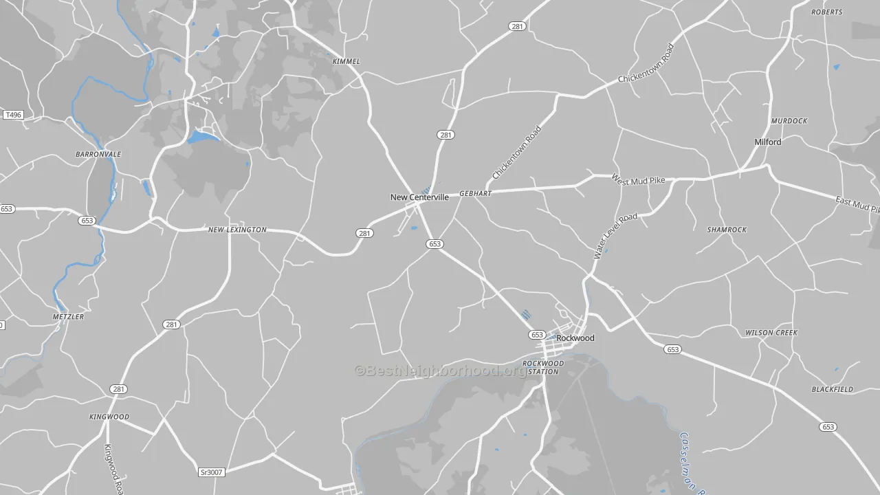 Transit Grade map of Rockwood, PA